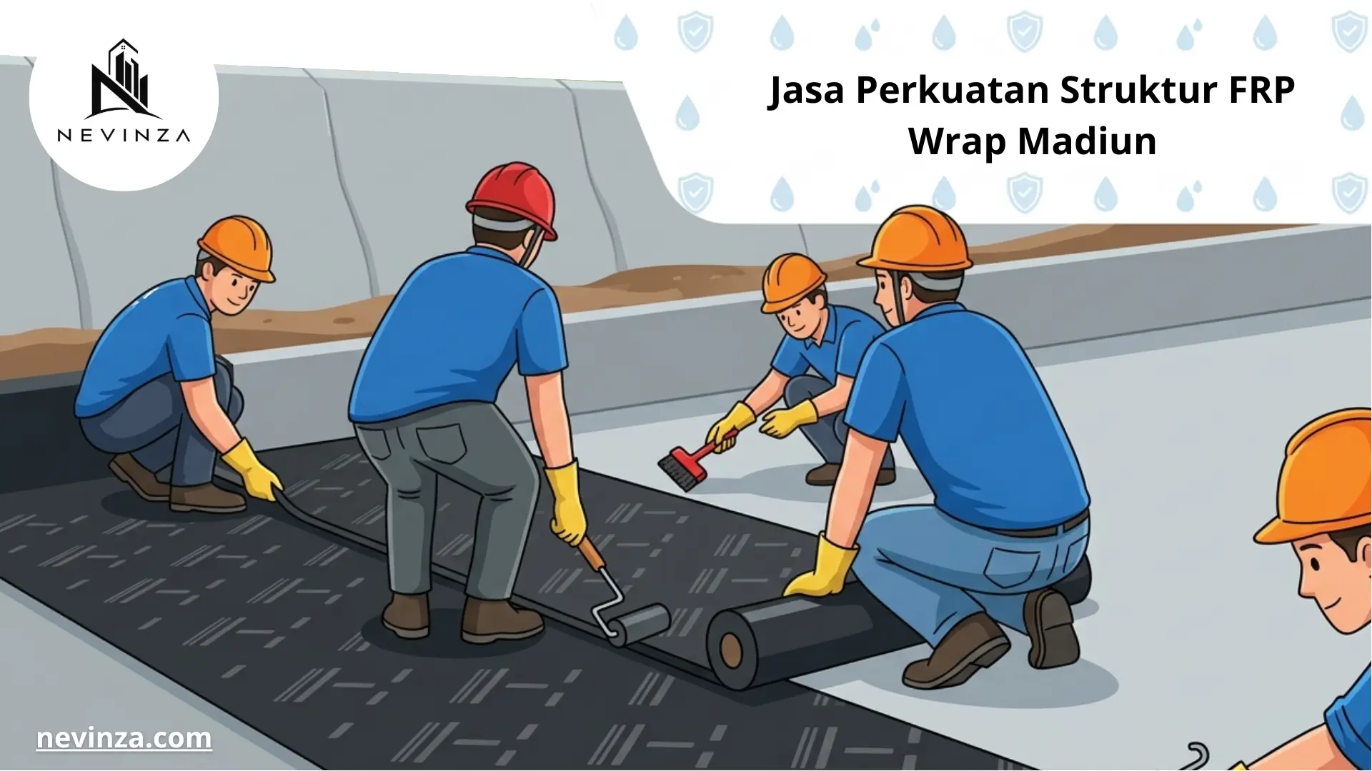 Jasa Perkuatan Struktur FRP Wrap Madiun